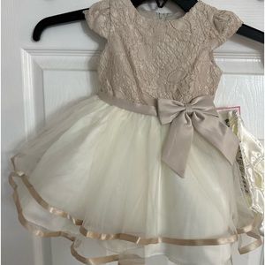 Size 12 months formal dress with baby dolls. Rare Editions. New with tags